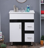 PVC Floor Rested Bathroom Vanity in Black & White