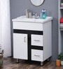 PVC Floor Rested Bathroom Vanity in Black & White
