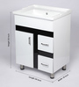 PVC Floor Rested Bathroom Vanity in Black & White