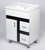 PVC Floor Rested Bathroom Vanity in Black & White