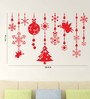 PVC Vinyl Christmas Trees Bells & Stars in Red Wall Sticker