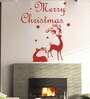 Pvc Vinyl Merry Christmas & Reindeer Wall Stickers