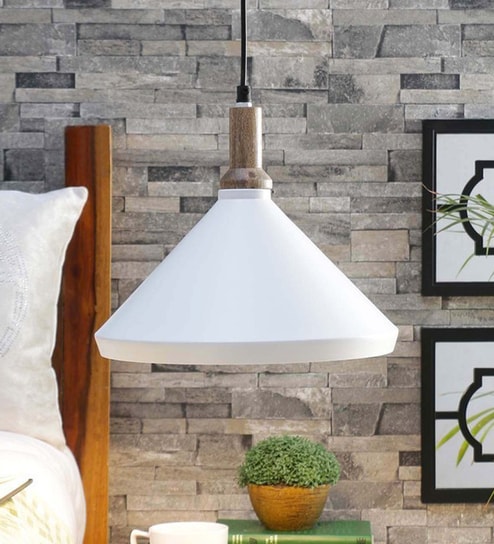 Pyramid White Metal Single Hanging Lights