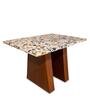 Pyramid 4 Seater Marble Top Dining Table in Multi Colour