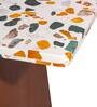 Pyramid 4 Seater Marble Top Dining Table in Multi Colour