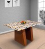 Pyramid 4 Seater Marble Top Dining Table in Multi Colour