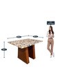 Pyramid 4 Seater Marble Top Dining Table in Multi Colour