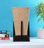Pyramid Beige Jute Shade Table Lamp with Dark Brown Base
