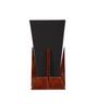Pyramid Black Cotton Shade Table Lamp with Natural Brown Base
