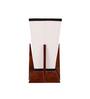 Pyramid Multicolour Cotton Shade Table Lamp with Natural Brown Base