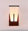 Pyramid Multicolour Cotton Shade Table Lamp with Natural Brown Base