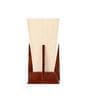 Pyramid Off White Cotton Shade Table Lamp with Natural Brown Base