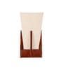 Pyramid White Jute Shade Table Lamp with Natural Brown Base