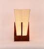 Pyramid White Jute Shade Table Lamp with Natural Brown Base