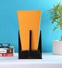 Pyramid Yellow Cotton Shade Table Lamp with Dark Brown Base