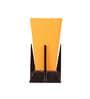 Pyramid Yellow Cotton Shade Table Lamp with Dark Brown Base