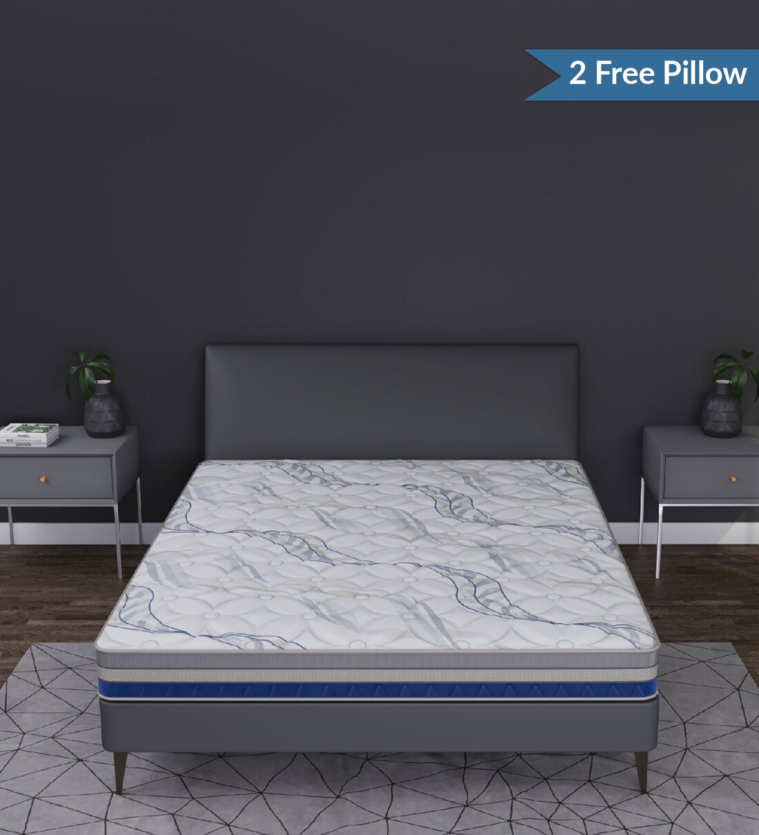 Buy QGel Comfort Orthopedic Memory Foam 6 Inches Mattress In Queen Size (With 2 Free Pillow) at