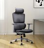 Bravo Fabric Ergonomic Chair in Grey Colour with Headrest