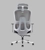Bravo Fabric Ergonomic Chair in Grey Colour with Headrest