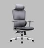 Bravo Fabric Ergonomic Chair in Grey Colour with Headrest