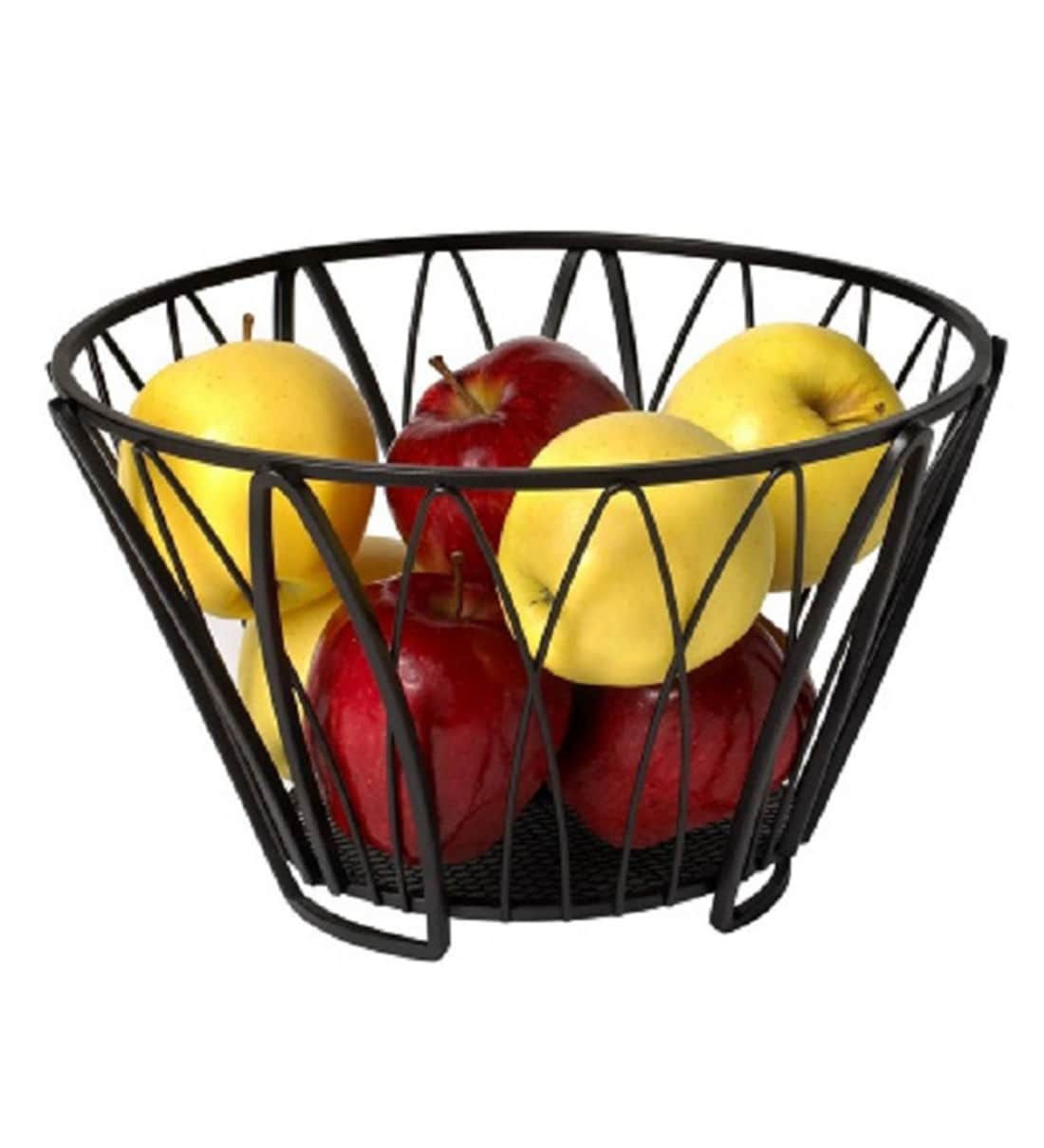 Buy Iron Fruit Basket In Black By Qesyas Online Kitchen Baskets