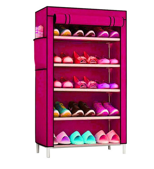 Buy Qida 5 Layer Shoe Rack In Pink Colour By Diy Furniture Online Open Shoe Racks Shoe Racks Furniture Pepperfry Product