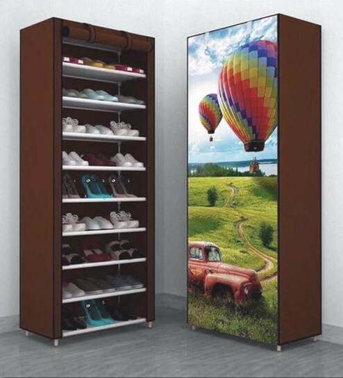 Buy Qida 9 Layer Shoe Rack In Brown Colour By Diy Furniture Online Open Shoe Racks Shoe Racks Furniture Pepperfry Product