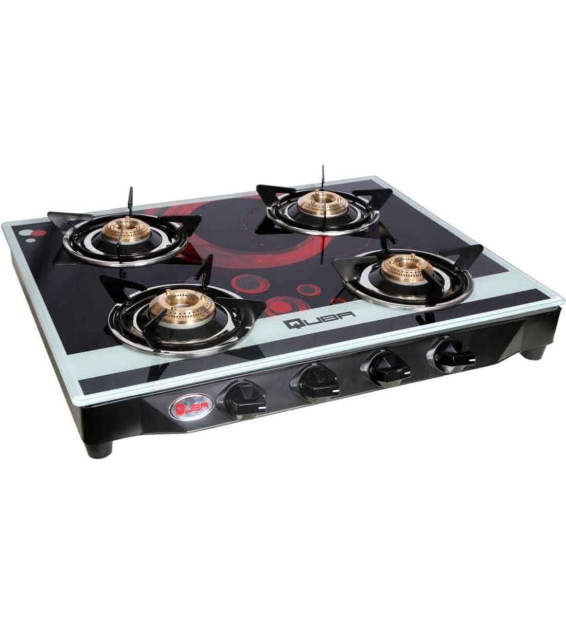 Buy Quba 4 Burner Glass Top Cooktop B4 Pink Circle Manual Ignition at