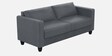 Quad Leatherette 3 Seater Sofa In Nimbus Grey Colour