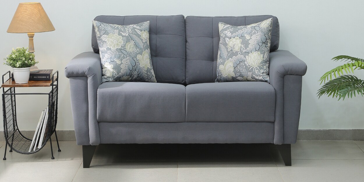 Buy Queenstown Fabric 2 Seater Sofa In Grey Colour at 35 OFF by Urban
