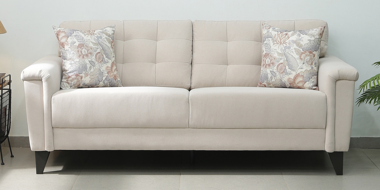 Buy Queenstown Fabric 3 Seater Sofa In Beige Colour at 30 OFF by Urban