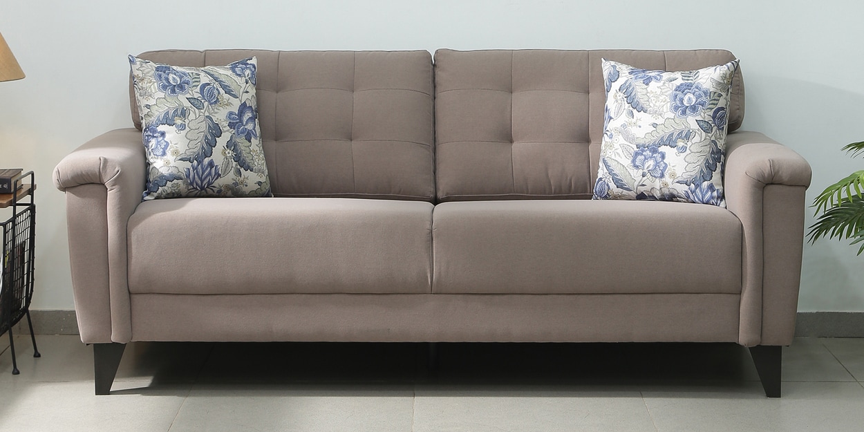 Buy Queenstown Fabric 3 Seater Sofa In Brown Colour at 30 OFF by Urban