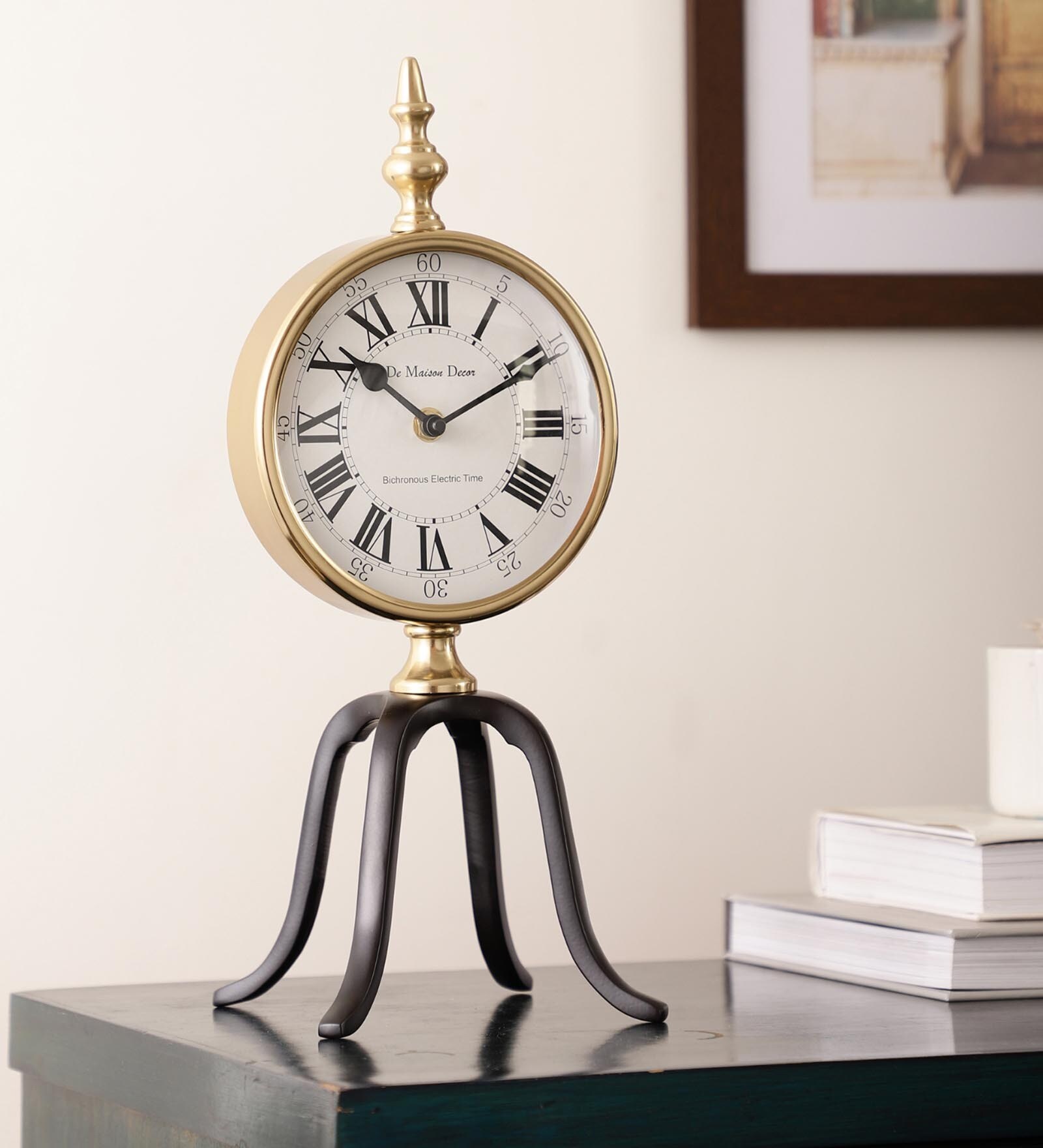 Quad Stand Clock In Black