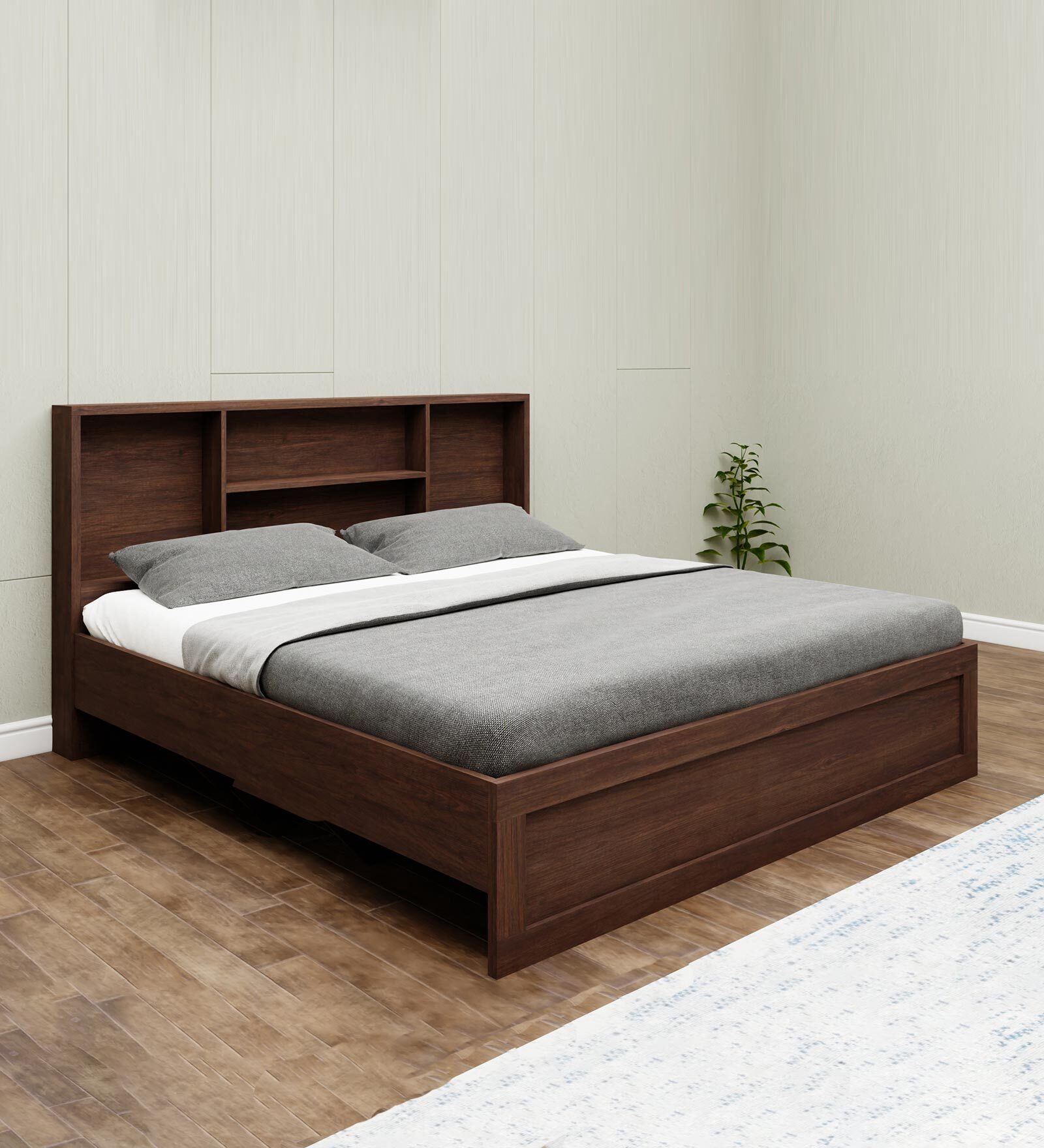 Quasar King Size Bed in Brown Color