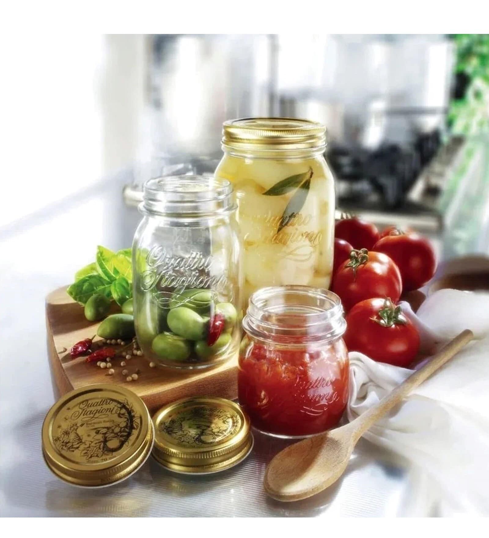 Set of 4 Quattro Stag. Anfora Jar 500 Ml Without Lid