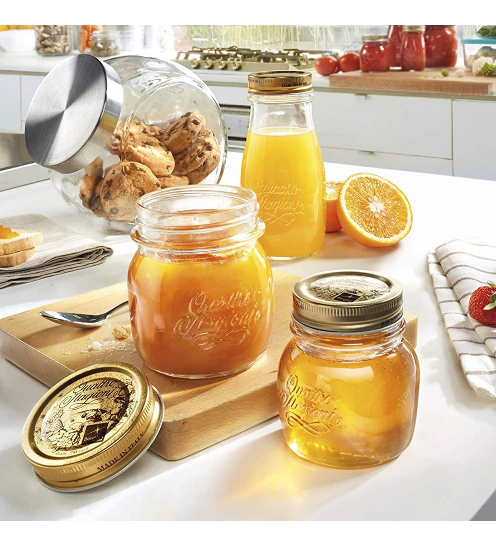 Set of 6 Quattro Stag. Jar 150ML With Lid