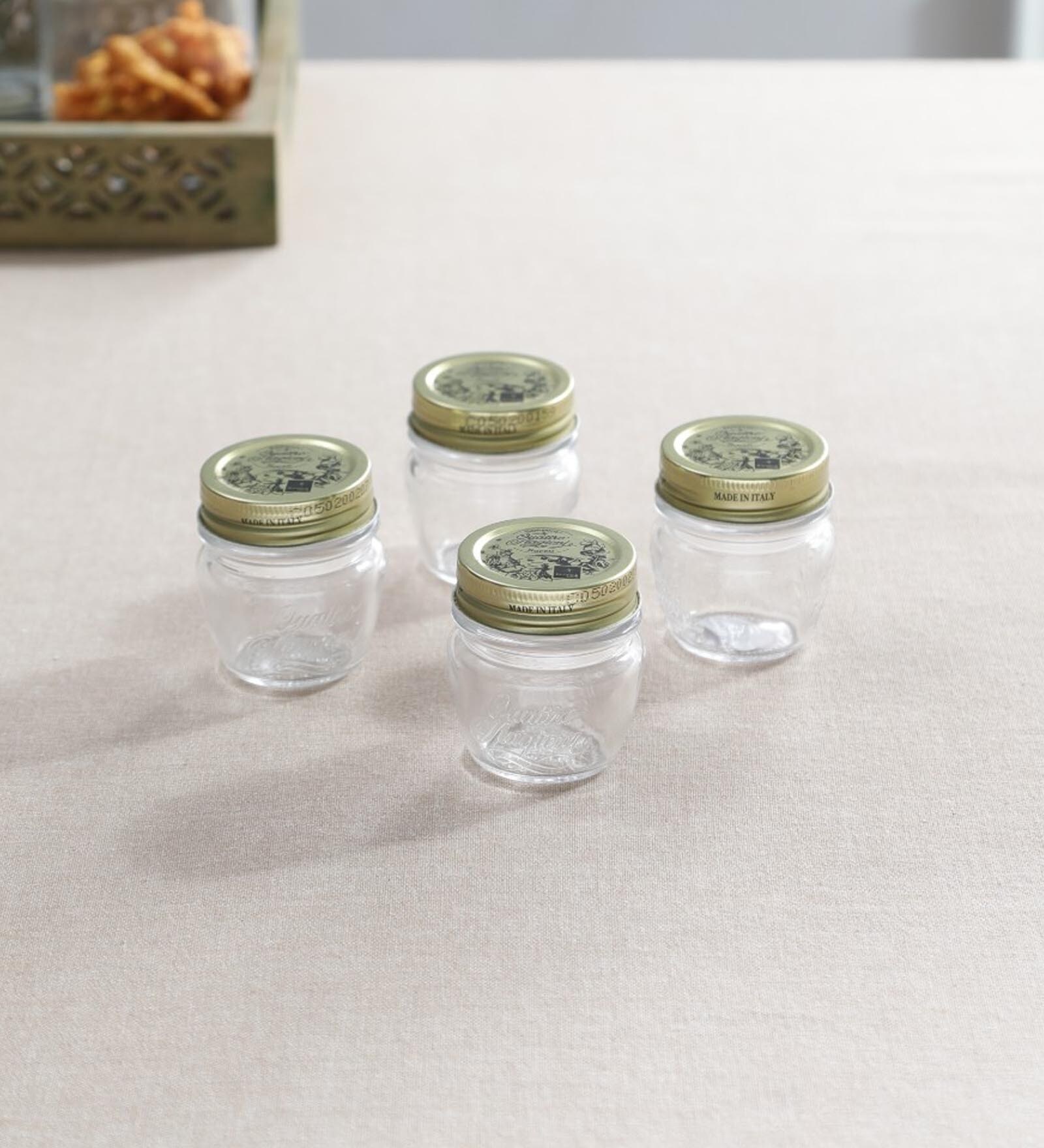 Quattro Stagioni 80ml Transparent Glass (Set of 4) Jars and Containers