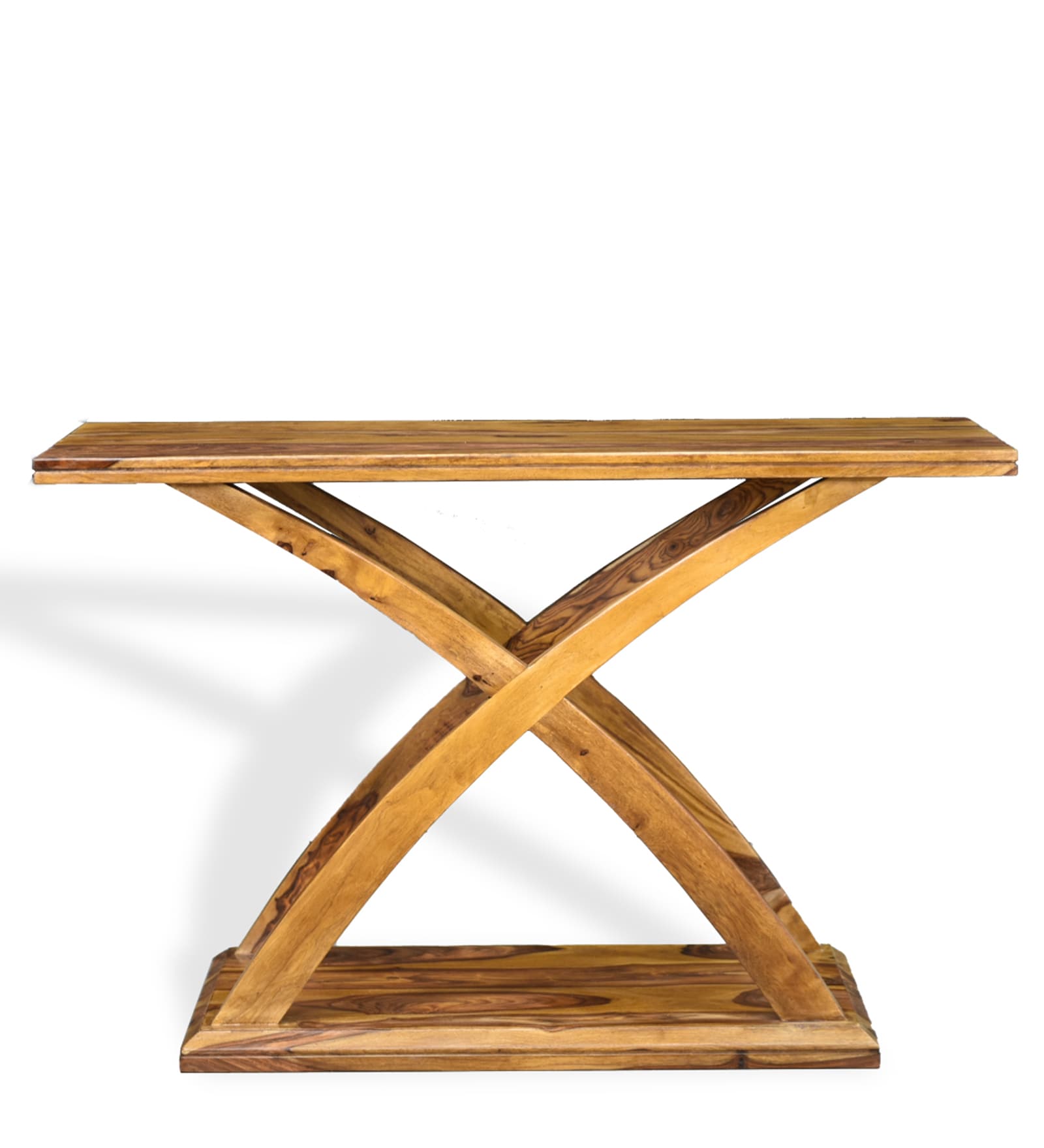 Qube Console Table In Brown Colour