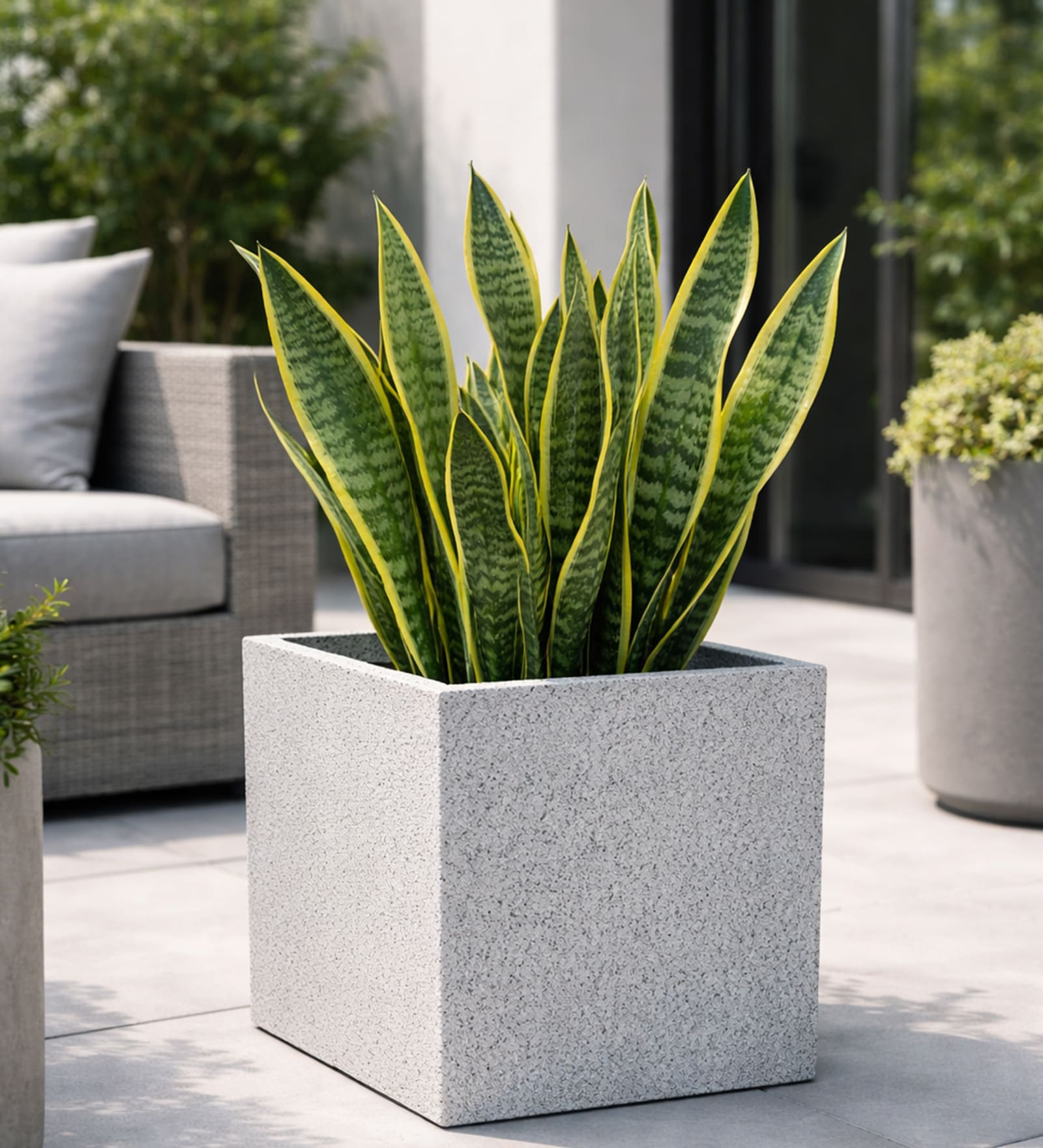 White Quebec Square White 12 Outdoor Planter Pot