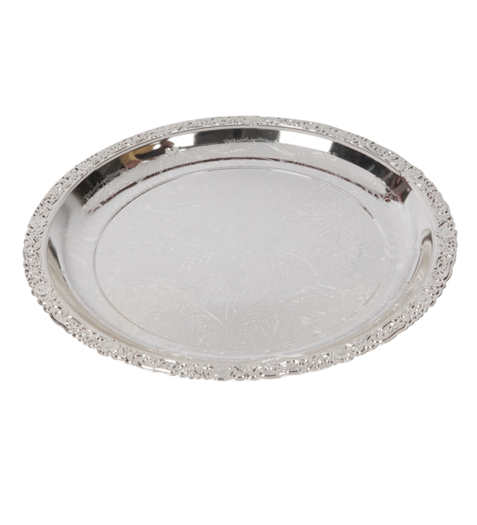 Buy Queen Anne Silver plated Round Tray Online Serving Trays