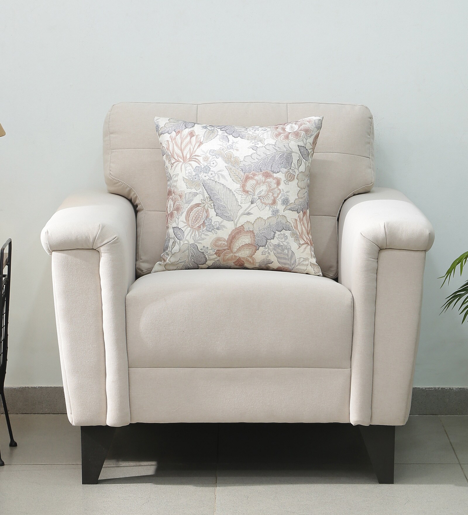 Buy Queenstown Fabric 1 Seater Sofa in Beige Colour at 30 OFF by Urban