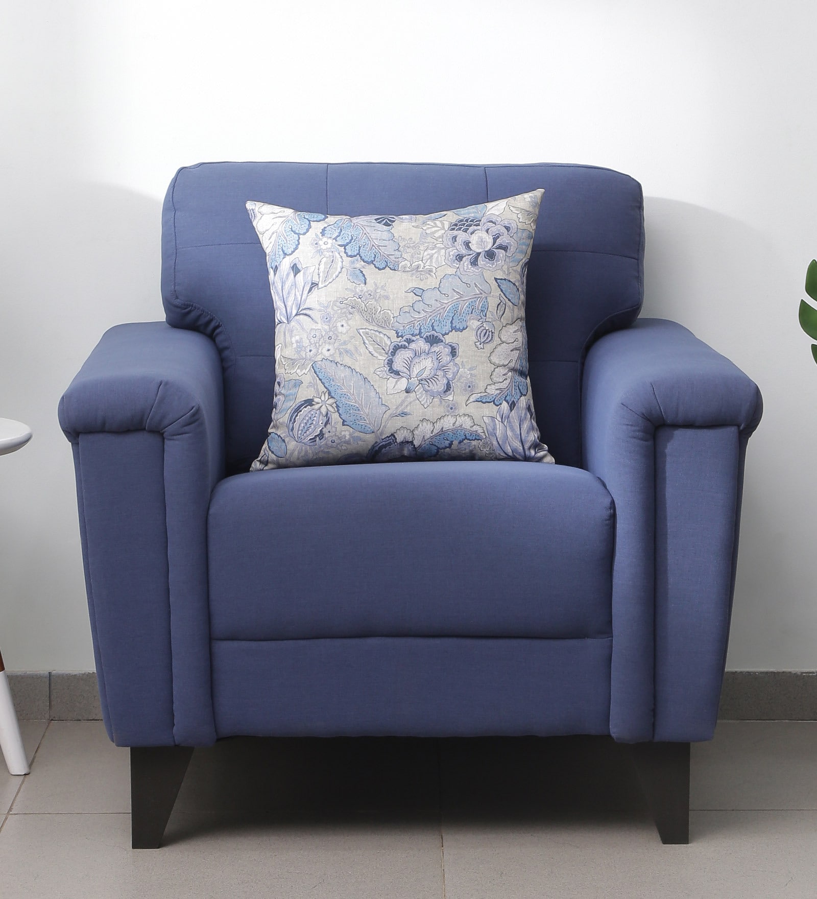 Buy Queenstown Fabric 1 Seater Sofa in Blue Colour at 30 OFF by Urban