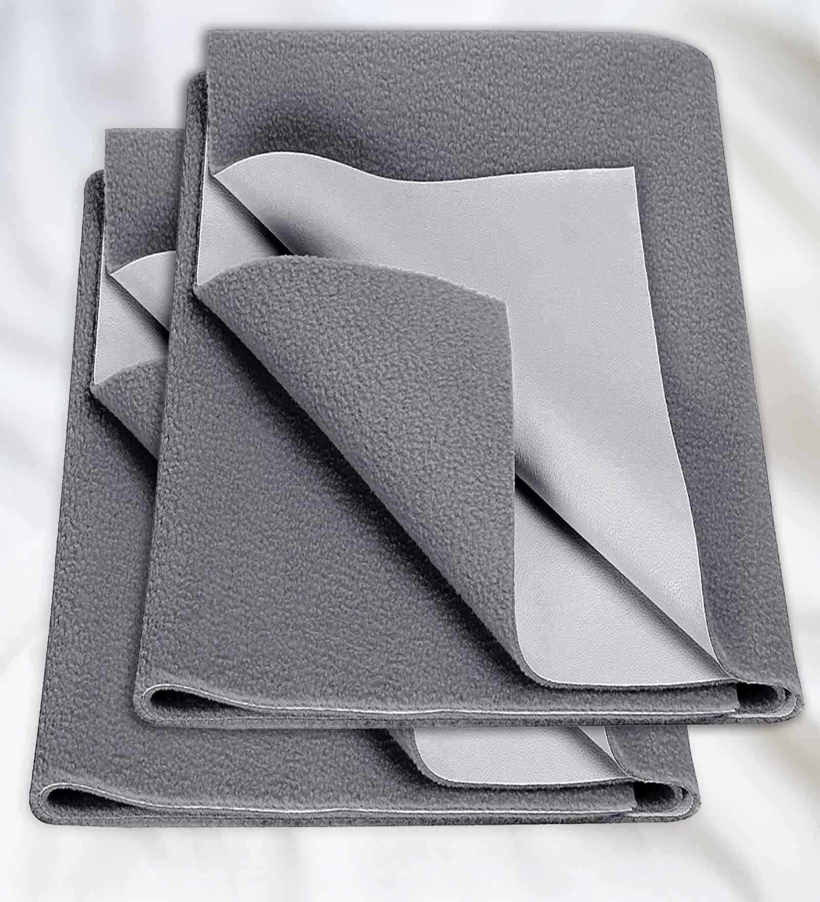 2 Pcs Quick Dry and Waterproof Grey Cotton Bed Protector Pack of 2