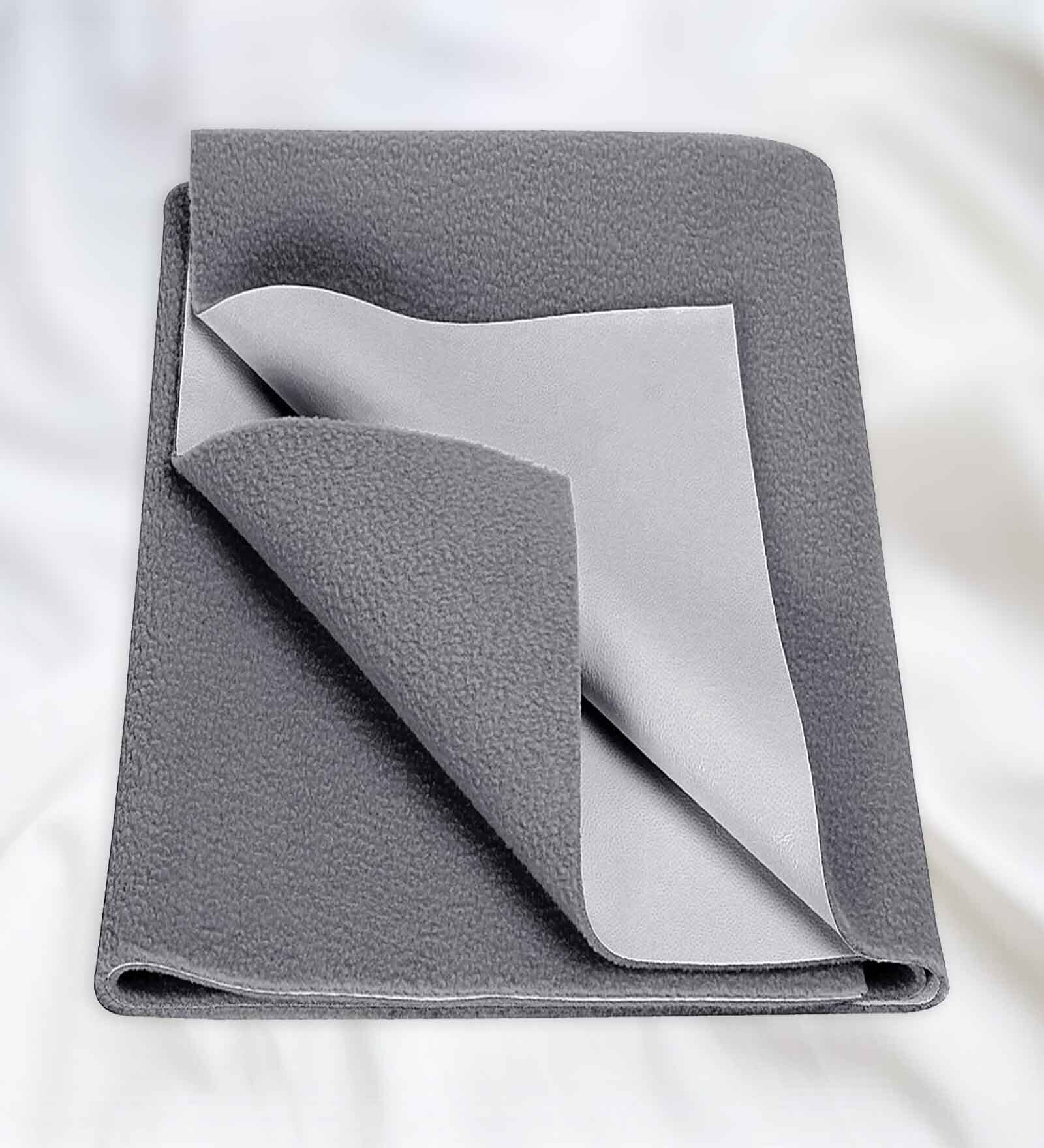 Quick Dry and Waterproof Grey Cotton Baby Bed Protector (Small)