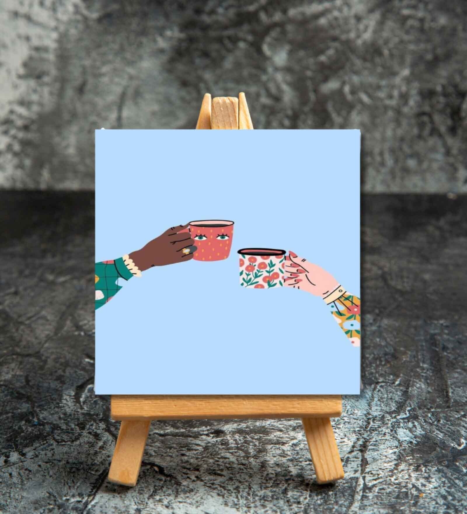 Quirky Cups Mini Canvas Frame