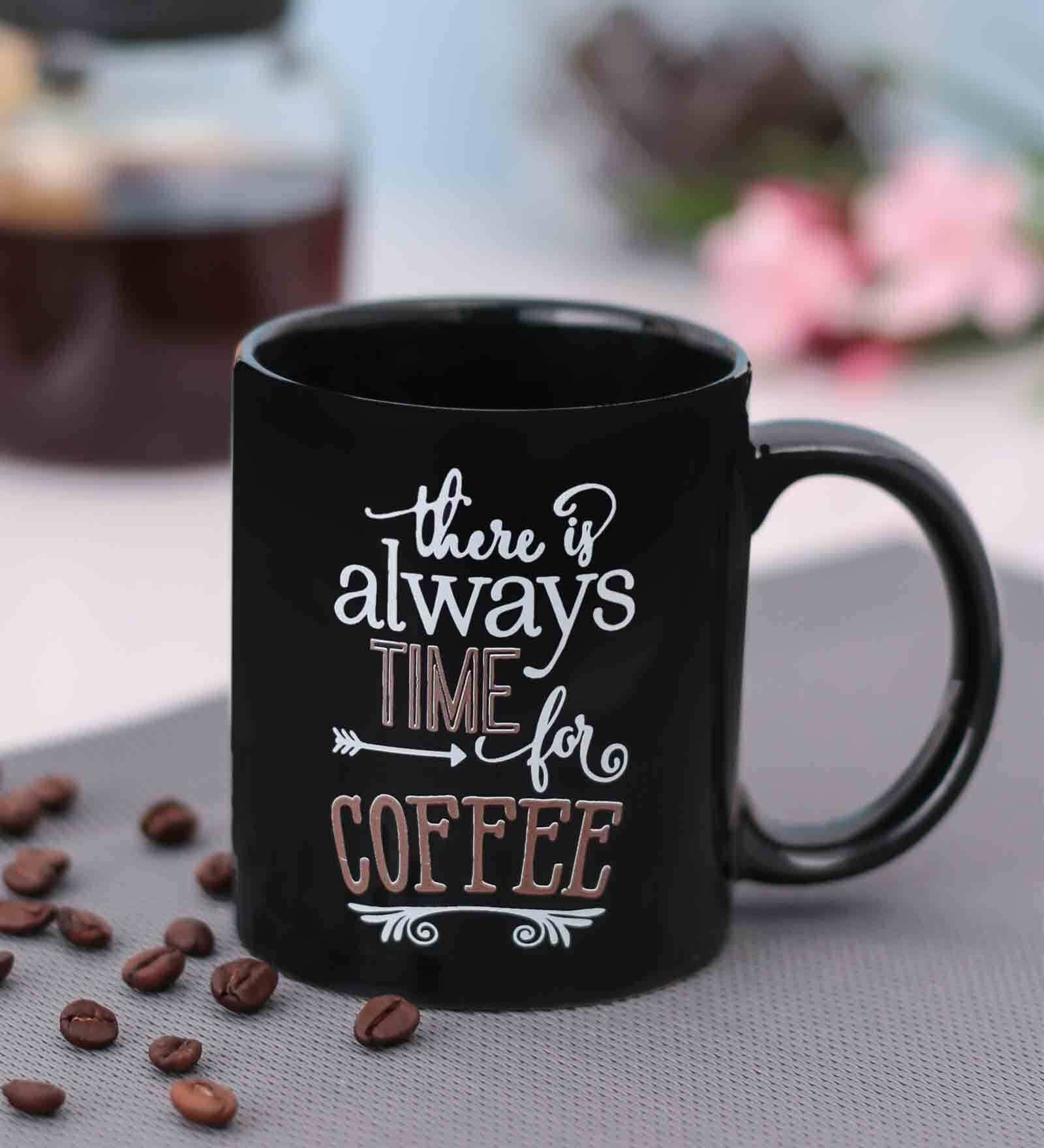 Quoted 320ml Black & White Ceramic (Set of 2) Coffee Mug