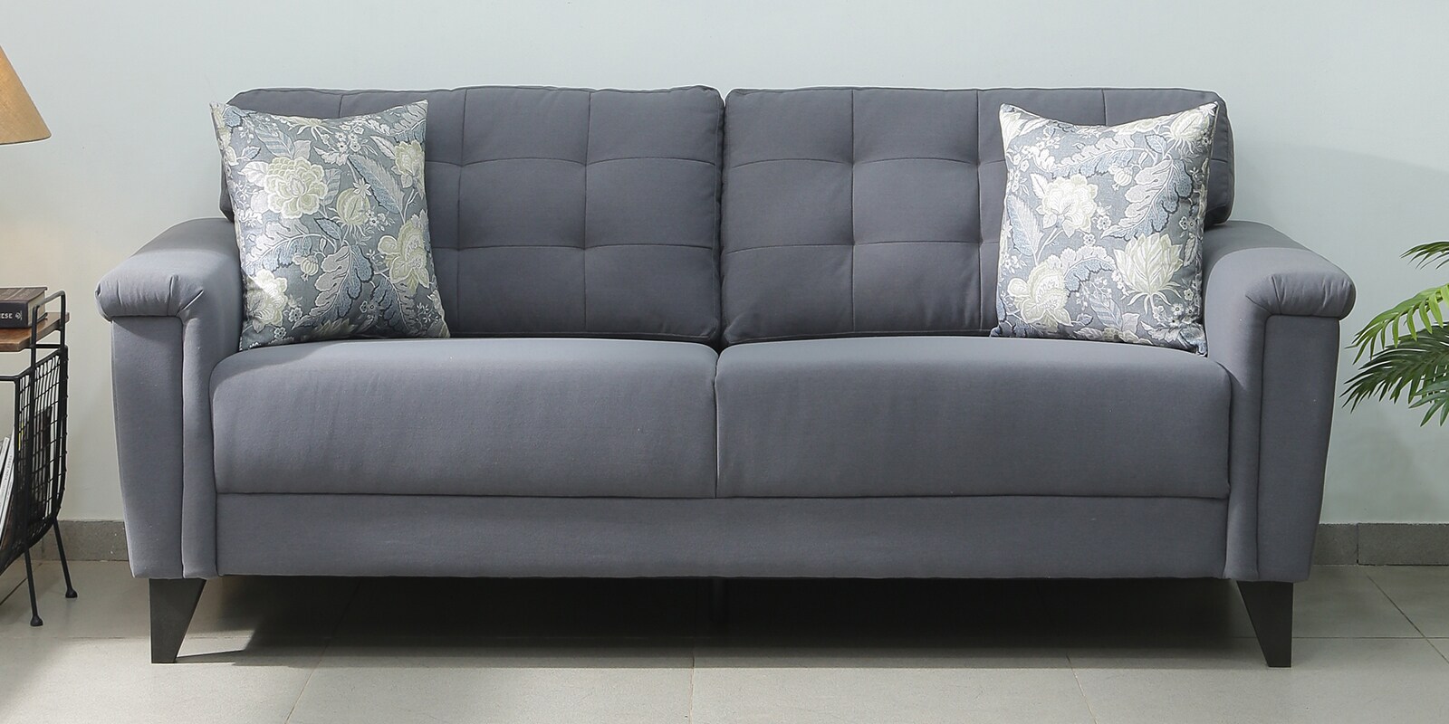 Buy Queenstown Fabric 3 Seater Sofa In Grey Colour at 30 OFF by Urban