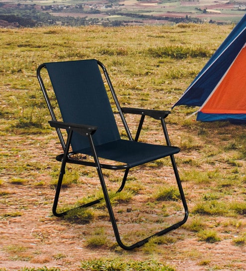 Quad Light Weight Portable Folding Camping Chair In Navy Blue Colour By Story Home