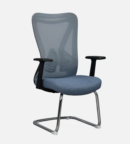 Glace Breathable Mesh Cantilever Chair In Sky Blue Color