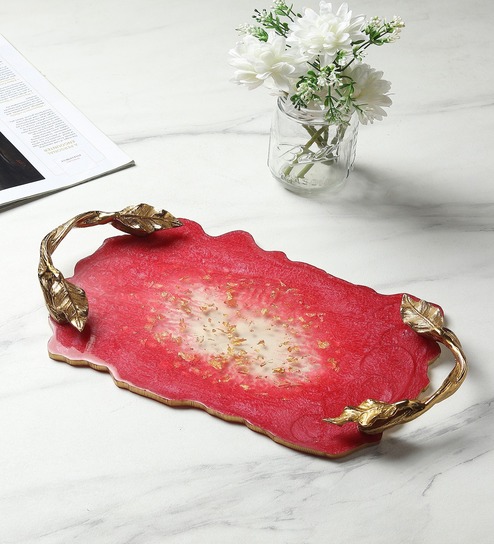 de maison decor Red Resin Quartz Glow Tray-picture-39